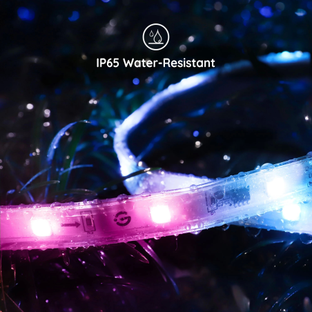 banda led profesionala govee h6172 rgbic, 10m, ip65, sincronizare muzica, wi-fi  bluetooth, exterior, google assistant  alexa