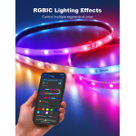banda led profesionala govee h6172 rgbic, 10m, ip65, sincronizare muzica, wi-fi  bluetooth, exterior, google assistant  alexa