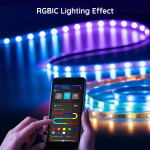 banda led profesionala govee h6172 rgbic, 10m, ip65, sincronizare muzica, wi-fi  bluetooth, exterior, google assistant  alexa