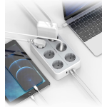 prelungitor tessan ts-303, 6 prize, 3 usb 3a, cablu 2m prelungitor tessan ts-303, 6 prize, 3 usb 3a, cablu 2m