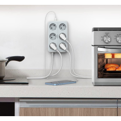 prelungitor tessan ts-303, 6 prize, 3 usb 3a, cablu 2m