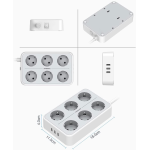 prelungitor tessan ts-303, 6 prize, 3 usb 3a, cablu 2m prelungitor tessan ts-303, 6 prize, 3 usb 3a, cablu 2m