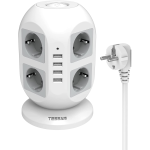 prelungitor tip turn tessan jw402, 8 prize, 4 usb 3.1a, cablu 2m, protectie la suprasarcina