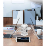 prelungitor tip turn tessan jw402, 8 prize, 4 usb 3.1a, cablu 2m, protectie la suprasarcina