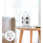 prelungitor tip turn tessan jw402, 8 prize, 4 usb 3.1a, cablu 2m, protectie la suprasarcina