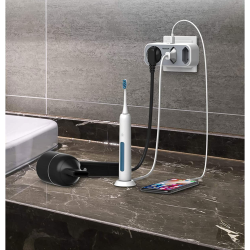 triplu stecher cu usb tessan ts-324, 16a, 2xusb 2.4a