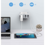 triplu stecher cu usb tessan ts-324, 16a, 2xusb 2.4a