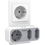 triplu stecher cu usb tessan ts-324, 16a, 2xusb 2.4a