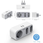 triplu stecher cu usb tessan ts-324, 16a, 2xusb 2.4a