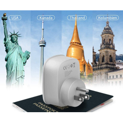 adaptor europe to usa tessan ts-611, eu - us, 2xusb - 2,4a, 10 a