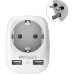 adaptor europe to uk tessan ts-611, eu - uk, 2xusb - 2,4a, 10a
