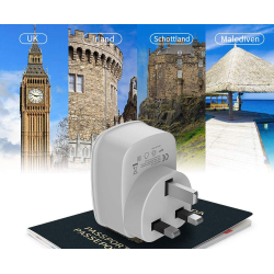 adaptor europe to uk tessan ts-611, eu - uk, 2xusb - 2,4a, 10a