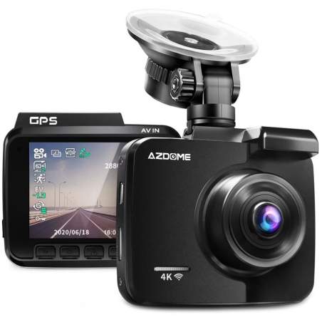 camera auto dvr azdome gs63h, 4k, wifi, gps, unghi 170  , wdr, g-sensor, mod parcare, filmare in bucla