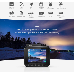 camera auto dvr azdome gs63h, 4k, wifi, gps, unghi 170  , wdr, g-sensor, mod parcare, filmare in bucla