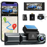 camera auto dvr azdome m550, tripla, 4k, wifi, gps, unghi 170  , wdr, g-sensor, mod parcare, card 64gb inclus
