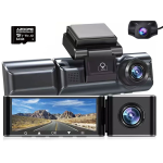 camera auto dvr azdome m550, tripla, 4k, wifi, gps, unghi 170  , wdr, g-sensor, mod parcare, card 64gb inclus
