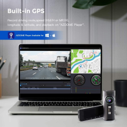 camera auto dvr azdome m550, tripla, 4k, wifi, gps, unghi 170  , wdr, g-sensor, mod parcare, card 64gb inclus