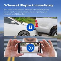 camera auto dvr azdome m550, tripla, 4k, wifi, gps, unghi 170  , wdr, g-sensor, mod parcare, card 64gb inclus