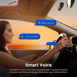 camera auto dvr azdome m300s, dubla, 4k + 1080p, 5ghz wifi, gps, unghi 170  , comanda vocala, card 64g inclus