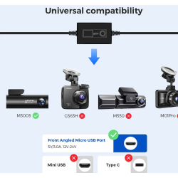 kit cablu alimentare si monitorizare miscare pentru azdome jyx04 pentru modele m300  m300s, 12 24v to 5v 3a, micro usb
