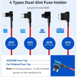 kit cablu alimentare si monitorizare miscare pentru azdome jyx04 pentru modele m300  m300s, 12 24v to 5v 3a, micro usb