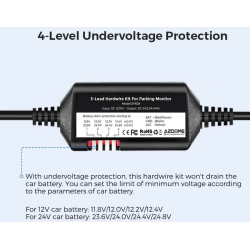 kit cablu alimentare si monitorizare miscare pentru azdome jyx04 pentru modele m300  m300s, 12 24v to 5v 3a, micro usb