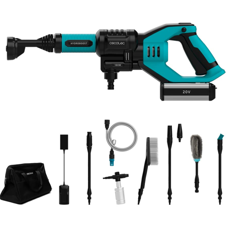 aparat de spalat cu presiune cecotec hydroboost 10200 liberty pro, baterie cu autonomie 55 minute, 180 w, 24 bar, 180 l h, modur