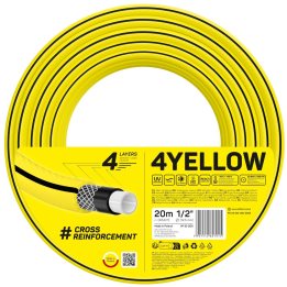 furtun pentru gradina cellfast 4yellow 1 2  , 20m, 4 straturi, protectie uv, antirasucire