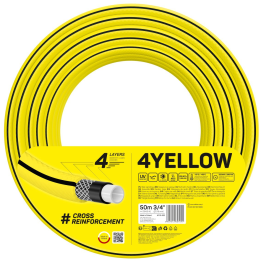 furtun pentru gradina cellfast 4yellow 3 4  , 50m, 4 straturi, protectie uv, antirasucire