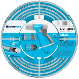 set furtun pentru gradina cellfast  ideal 1 2   20m, protectie uv, antirasucire, pistol stropire, conectori