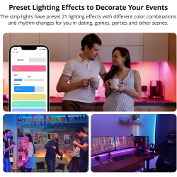 banda led sonoff wifi rgb l3-5m, 5m, smart, ip20, sincronizare muzica, 90 led m, alimentare usb
