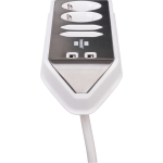 prelungitor pentru perete colt brennenstuhl estilo 4 prize, 2 usb, 3.1 a, 2m inox, adeziv inclus, argintiu-alb