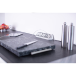 prelungitor pentru perete colt brennenstuhl estilo 4 prize, 2 usb, 3.1 a, 2m inox, adeziv inclus, argintiu-alb