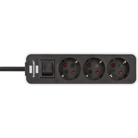 prelungitor brennenstuhl ecolor 3 prize, 1.5m negru alb