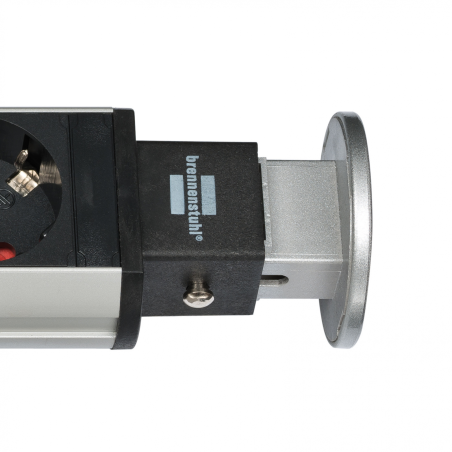 prelungitor incorporabil brennenstuhl 3 prize, retractabil pentru blat de bucatarie sau birou, cablu 2 m