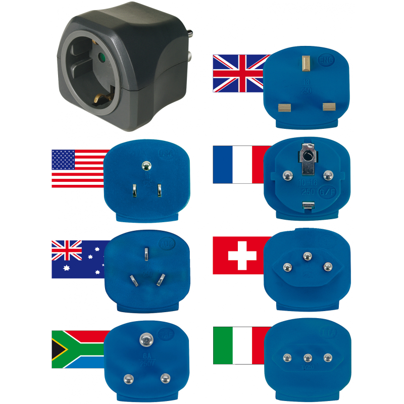 set adaptor pentru priza brennenstuhl 7 in1, universal peste 150 de tari