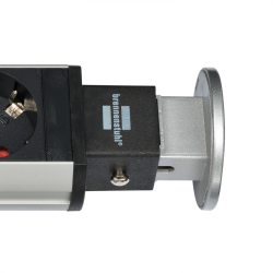 prelungitor incorporabil brennenstuhl 3 prize, 2xusb, retractabil pentru blat de bucatarie sau birou, cablu 2 m