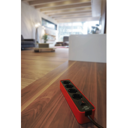 prelungitor brennenstuhl ecolor 4 prize, 1.5m h05vv-f 3g1,5 rosu negru