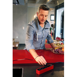 prelungitor brennenstuhl ecolor 4 prize, 1.5m h05vv-f 3g1,5 rosu negru