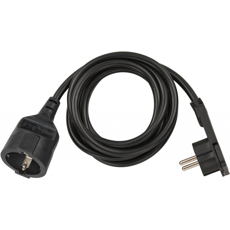 cordon prelungitor brennenstuhl cu cap plat, 2m - negru