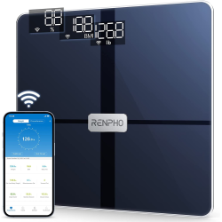 cantar de baie smart renpho wbe28, wifi, bluetooth, maxim 180kg, 13 masuratori, bmi, compatibil cu samsung health, apple health,