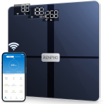 cantar de baie smart renpho wbe28, wifi, bluetooth, maxim 180kg, 13 masuratori, bmi, compatibil cu samsung health, apple health,