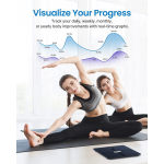 cantar de baie smart renpho wbe28, wifi, bluetooth, maxim 180kg, 13 masuratori, bmi, compatibil cu samsung health, apple health,