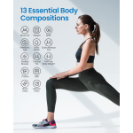 cantar de baie smart renpho wbe28, wifi, bluetooth, maxim 180kg, 13 masuratori, bmi, compatibil cu samsung health, apple health,