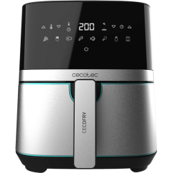 friteuza cu aer cald, fara ulei cecotec full inox 5500 pro, 1700w, 5.5l, control tactil, 8 programe presetate
