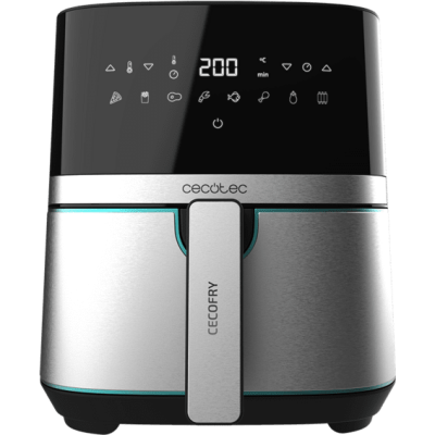 friteuza cu aer cald, fara ulei cecotec full inox 5500 pro, 1700w, 5.5l, control tactil, 8 programe presetate