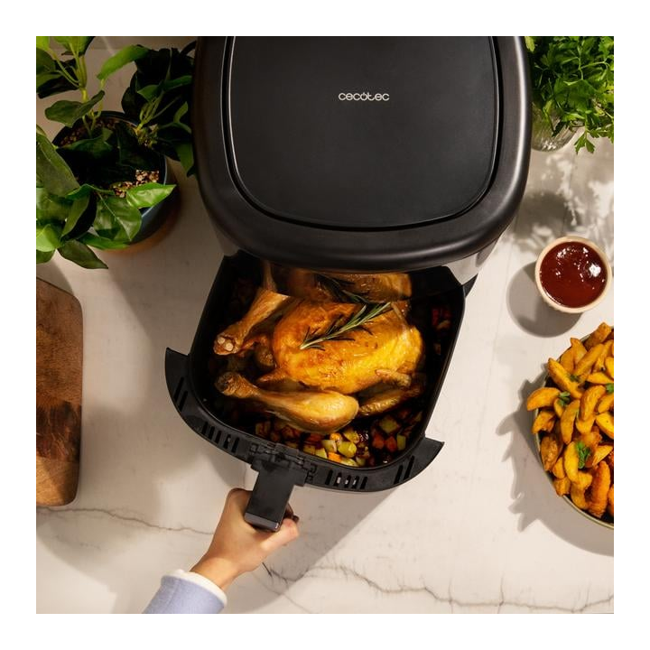 friteuza cu aer cald, fara ulei cecotec bombastik 6000, 1700w, 6l, control tactil, 12 programe presetate
