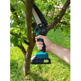 mini ferastrau cu lant electric rovo rv-mf, 6 inch, 24v, 2000mah, 2 acumulatori, 2 lanturi, chainsaw