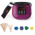 kit epilare ceara rovo tms-218 incalzitor ceara profesional cu display lcd, 500g ceara, 4 arome, set 20 spatule din lemn, contro