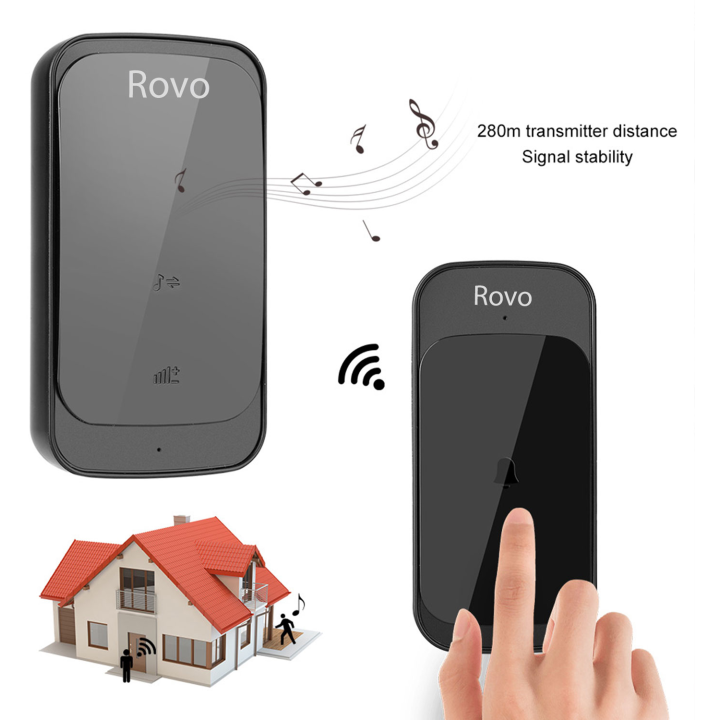 sonerie wifi rovo c03, 2 receptoare, ip44, 38 melodii
